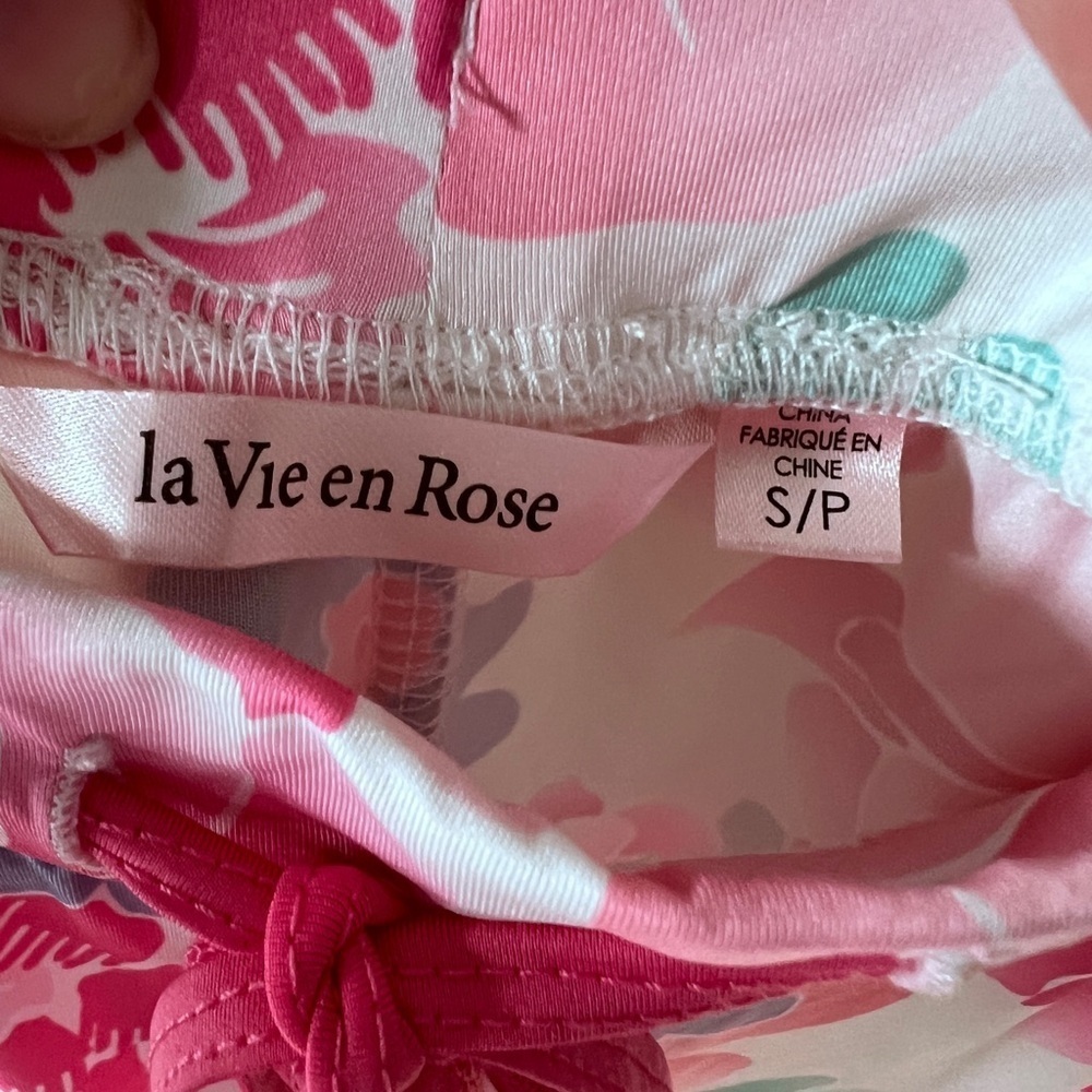 La Vie En Rose Women’s White Pink Floral Cozy Capri Pajama Pants Small - Picture 2 of 7
